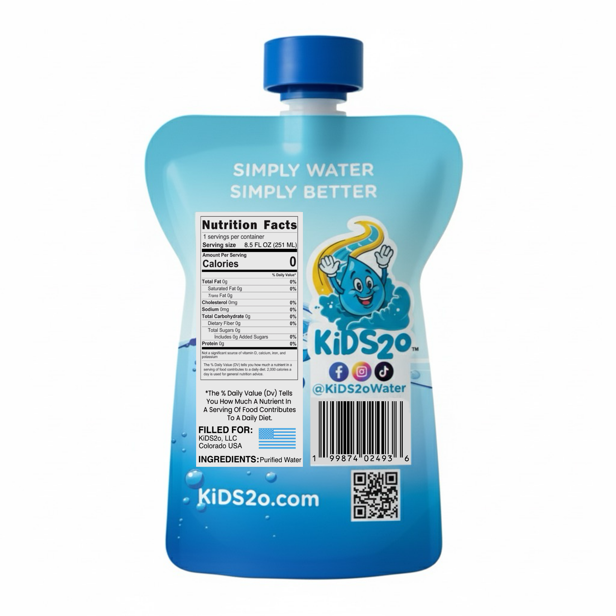 24-Pack KiDS2o 8.5 Oz Pouches